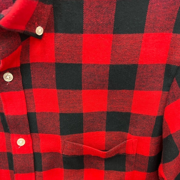 CLUB ROOM SIZE MEDIUM MENS RED & BLACK PLAID CHECKERED LONG SLEEVES SHIRT - Picture 9 of 16